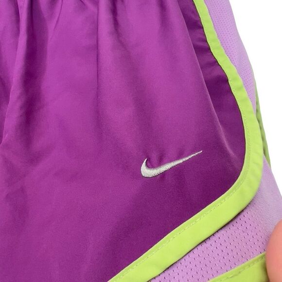Purple green Nike Dri-Fit medium shorts embroidered swoosh - Picture 2 of 12